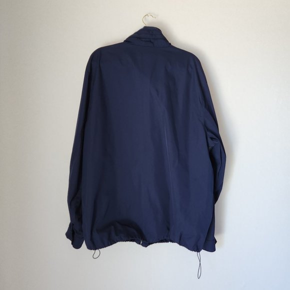 Polo Ralph Lauren Windbreaker Hooded Jacket Rip-Knit Collar Vented Zip-Up Navy - Picture 4 of 12